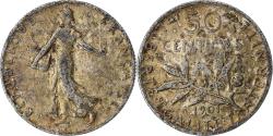 World Coins - France, 50 Centimes, Semeuse, 1901, Paris, Silver, , Gadoury:467, Le