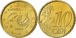 World Coins - Spain, 10 Centimes, Miguel de Cervantes, 2005, Madrid, Nordic gold,