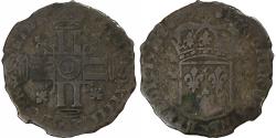 World Coins - France, Louis XIV, Quinzain, 1695, Lyon, Billon,