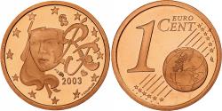World Coins - France, Euro Cent, Proof, 2003, Monnaie de Paris, Copper Plated Steel
