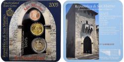 World Coins - San Marino, Set 2 c. + 20 c. + 2€, St. Francis' Gate, UNC, 2005, Rome