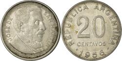 World Coins - Coin, Argentina, 20 Centavos, 1956, , Nickel Clad Steel, KM:52