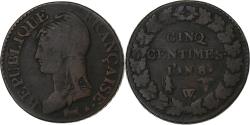 World Coins - France, 5 Centimes, Dupré, An 8/6, Lille, Copper, , Gadoury:126a