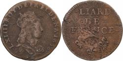 World Coins - France, Louis XIV, Liard, 1656, Copper,