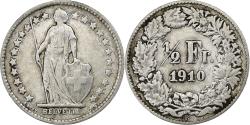 World Coins - Switzerland, 1/2 Franc, 1910, Bern, Silver, , KM:23