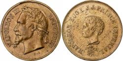 World Coins - France, Medal, Napoléon III, Le Prince Impérial, Brass, Trotin,