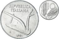 World Coins - Coin, Italy, 10 Lire, 1991, Rome, , Aluminum, KM:93