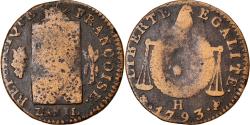 World Coins - Coin, France, ½ sol aux balances, 1/2 Sol, 1793, La Rochelle, , Bronze