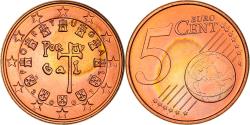 World Coins - Portugal, 5 Euro Cent, The first royal seal of 1134, 2007, , Copper Plated