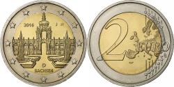 World Coins - Germany, 2 Euro, Sachsen, 2016, Hamburg, Bi-Metallic,