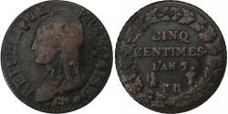 World Coins - France, 5 Centimes, Dupré, AN 7/5, Strasbourg, Copper, , Gadoury:126