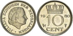 World Coins - Coin, Netherlands, Juliana, 10 Cents, 1980, , Nickel, KM:182