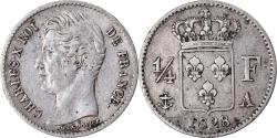 World Coins - Coin, France, Charles X, 1/4 Franc, 1828, Paris, , Silver, KM:722.1