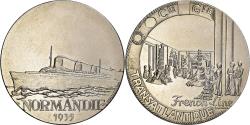 World Coins - France, Medal, Les Grands Transatlantiques, Normandie, Copper-nickel, C.