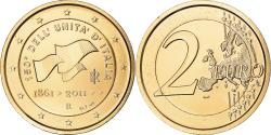 World Coins - Italy, 2 Euro, italian unification 150 th anniversary, 2011, Rome, gold-plated