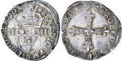 World Coins - France, Charles X, 1/4 Ecu, 1597, Nantes, Silver, , Gadoury:521