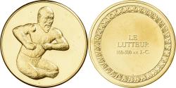 World Coins - France, Medal, Le Lutteur, Gilt Bronze,