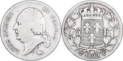 World Coins - France, 5 Francs, Louis XVIII, 1822, Lille, Silver, , Gadoury:614