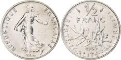 World Coins - France, 1/2 Franc, Semeuse, 1980, Paris, série FDC, Nickel,