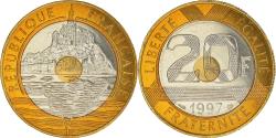 World Coins - Coin, France, Mont Saint Michel, 20 Francs, 1997, Paris,