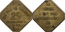World Coins - France, Lyon - O.T.L., 25 Centimes, 1923, , Brass