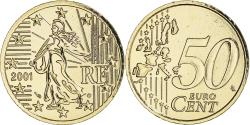 World Coins - France, 50 Euro Cent, 2001, Paris, golden, , Bi-Metallic