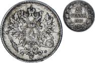 World Coins - Coin, Finland, Nicholas II, 25 Penniä, 1917, Helsinki, , Silver