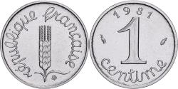 World Coins - France, Centime, Épi, 1981, Paris, série FDC, Stainless Steel,