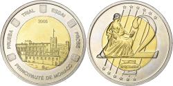 World Coins - Monaco, Medal, 2 E, Essai-Trial, 2005, Bi-Metallic,