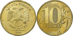 World Coins - Russia, 10 Roubles, 2009, Saint Petersburg, Brass plated steel, , KM:998