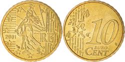World Coins - France, 10 Euro Cent, 2001, Paris, BU, , Brass, KM:1285