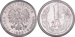 World Coins - Coin, Poland, Zloty, 1990, Warsaw, , Aluminum, KM:49.3