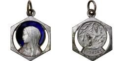 World Coins - France, Medal, The Virgin, Lourdes, Silvered bronze,