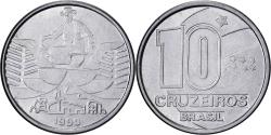 World Coins - Brazil, 10 Cruzeiros, 1990, Stainless Steel, , KM:619.1