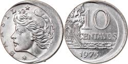 World Coins - Coin, Brazil, 10 Centavos, 1975, error off center strike, , Stainless