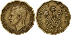World Coins - Great Britain, George VI, 3 Pence, 1944, Nickel-brass, , KM:849