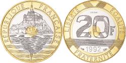 World Coins - Coin, France, Mont Saint Michel, 20 Francs, 1992, Monnaie de Paris, ESSAI