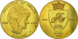 World Coins - United Kingdom , Medal, La Princesse Diana, 1997, , Copper-Nickel Gilt