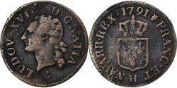 World Coins - France, Louis XVI, Liard, 1791, La Rochelle, Copper, , Gadoury:348
