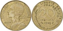 World Coins - France, 20 Centimes, Marianne, 1989, Paris, Aluminum-Bronze,