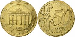 World Coins - GERMANY - FEDERAL REPUBLIC, 50 Euro Cent, error overstruck on 20 cent, 2002
