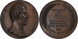 World Coins - France, Medal, Charles X, Travel to Mosell, 1828, Copper, Michaut,