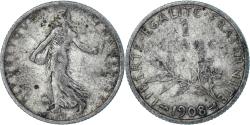 World Coins - Coin, France, Semeuse, Franc, 1908, Paris, , Silver, KM:844.1