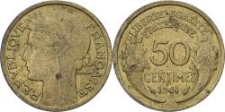 World Coins - France, 50 Centimes, Morlon, 1941, Paris, Aluminum-Bronze,