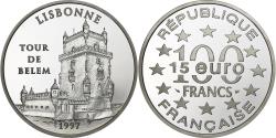 World Coins - France, 100 Francs-15 Euro, La Tour de Belem - Lisbonne, 1997, Paris, BE