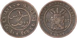 World Coins - Dutch East Indies, William III, Cent, 1857, Utrecht, Copper, , KM:307.2