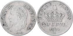 World Coins - France, Napoleon III, 20 Centimes, 1864, Paris, , Silver, KM:814