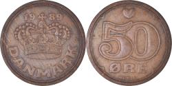 World Coins - Coin, Denmark, Margrethe II, 50 Öre, 1989, Copenhagen, , Bronze