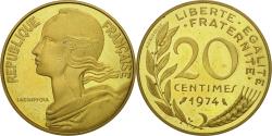 World Coins - Coin, France, 20 Centimes, 1974, Paris, , Aluminum-Bronze, KM:P494