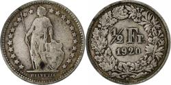 World Coins - Switzerland, 1/2 Franc, 1920, Bern, Silver, , KM:23